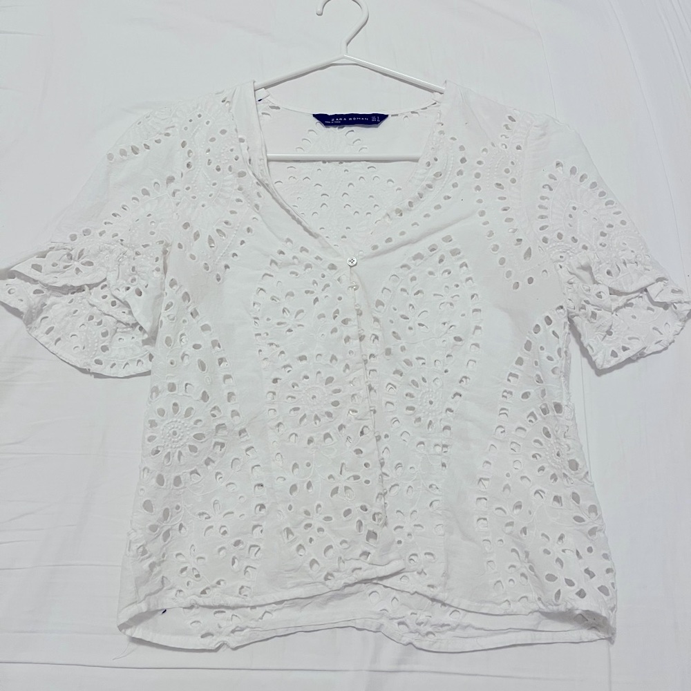 H&M Lace Button Up Top